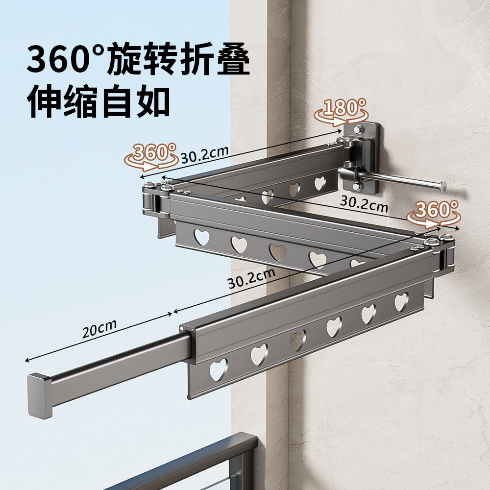 OptiSpace Modern Wall Mounted Clothes Drying Rack - Heavy Duty Foldable Design