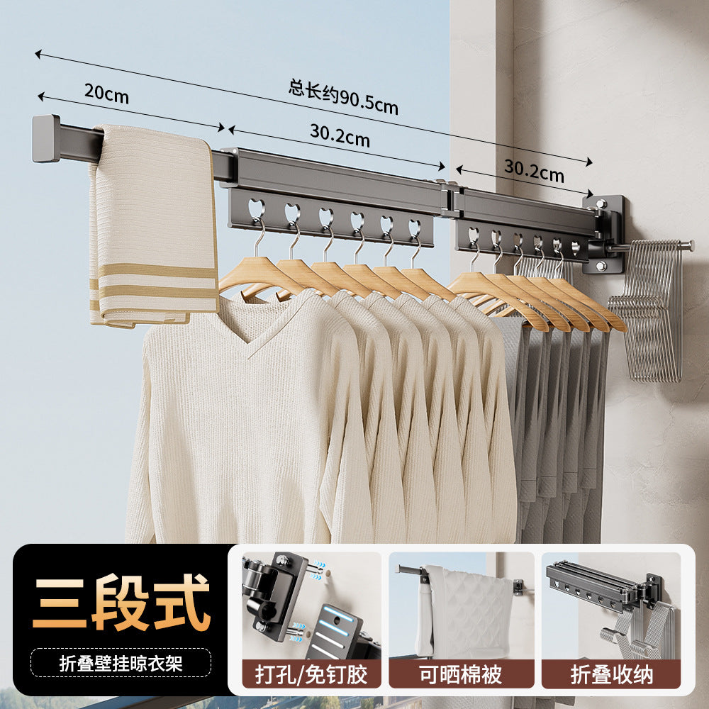 OptiSpace Modern Wall Mounted Clothes Drying Rack - Heavy Duty Foldable Design