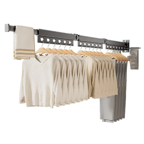 OptiSpace Modern Wall Mounted Clothes Drying Rack - Heavy Duty Foldable Design
