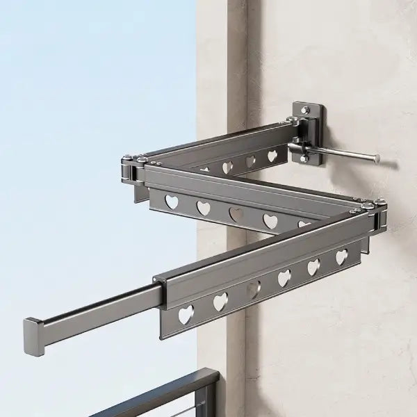 OptiSpace Modern Wall Mounted Clothes Drying Rack - Heavy Duty Foldable Design